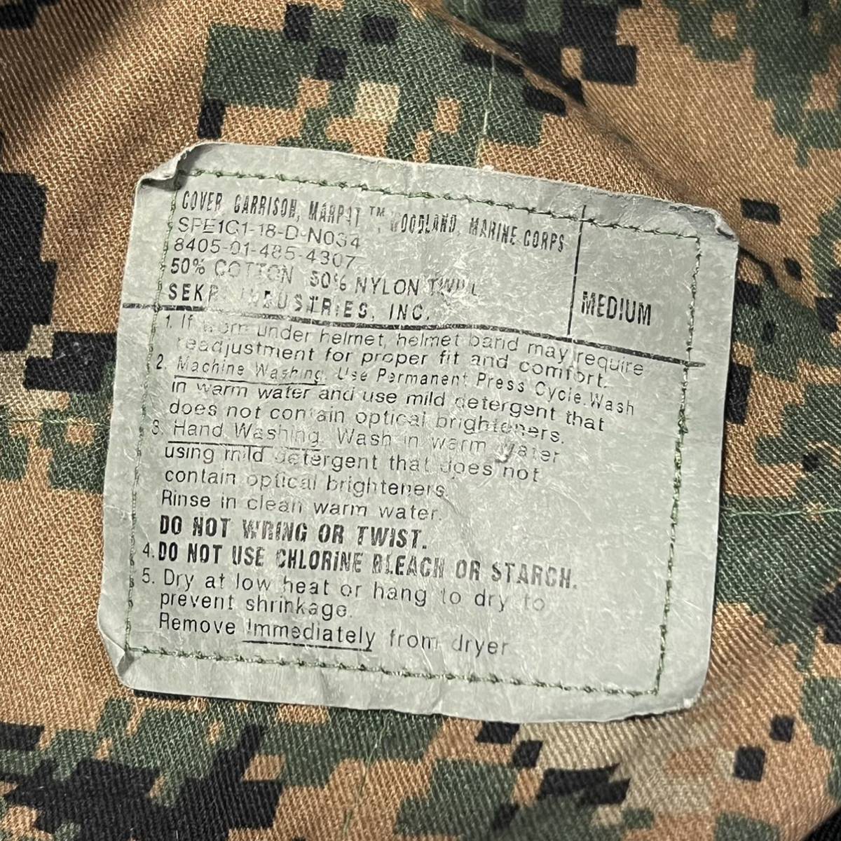 米軍海兵隊　放出品USMC デザートマーパット キャップ キャンプ アウトドア おしゃれ　サバゲ　MEDIUM (INV S72)_画像5