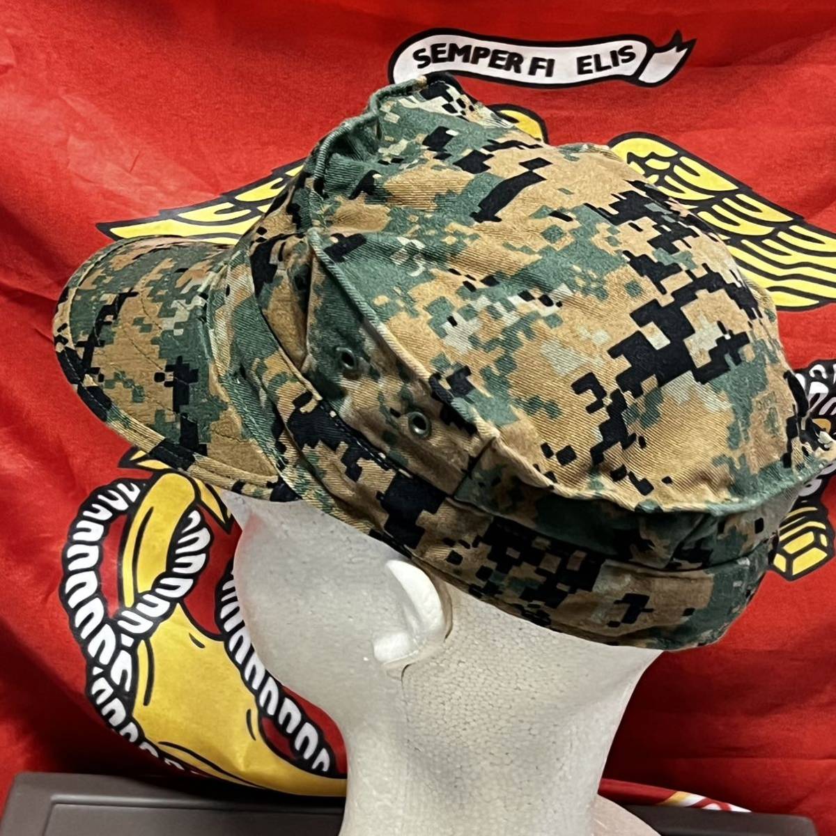 米軍海兵隊　放出品USMC デザートマーパット キャップ キャンプ アウトドア おしゃれ　サバゲ　MEDIUM (INV S75)_画像2