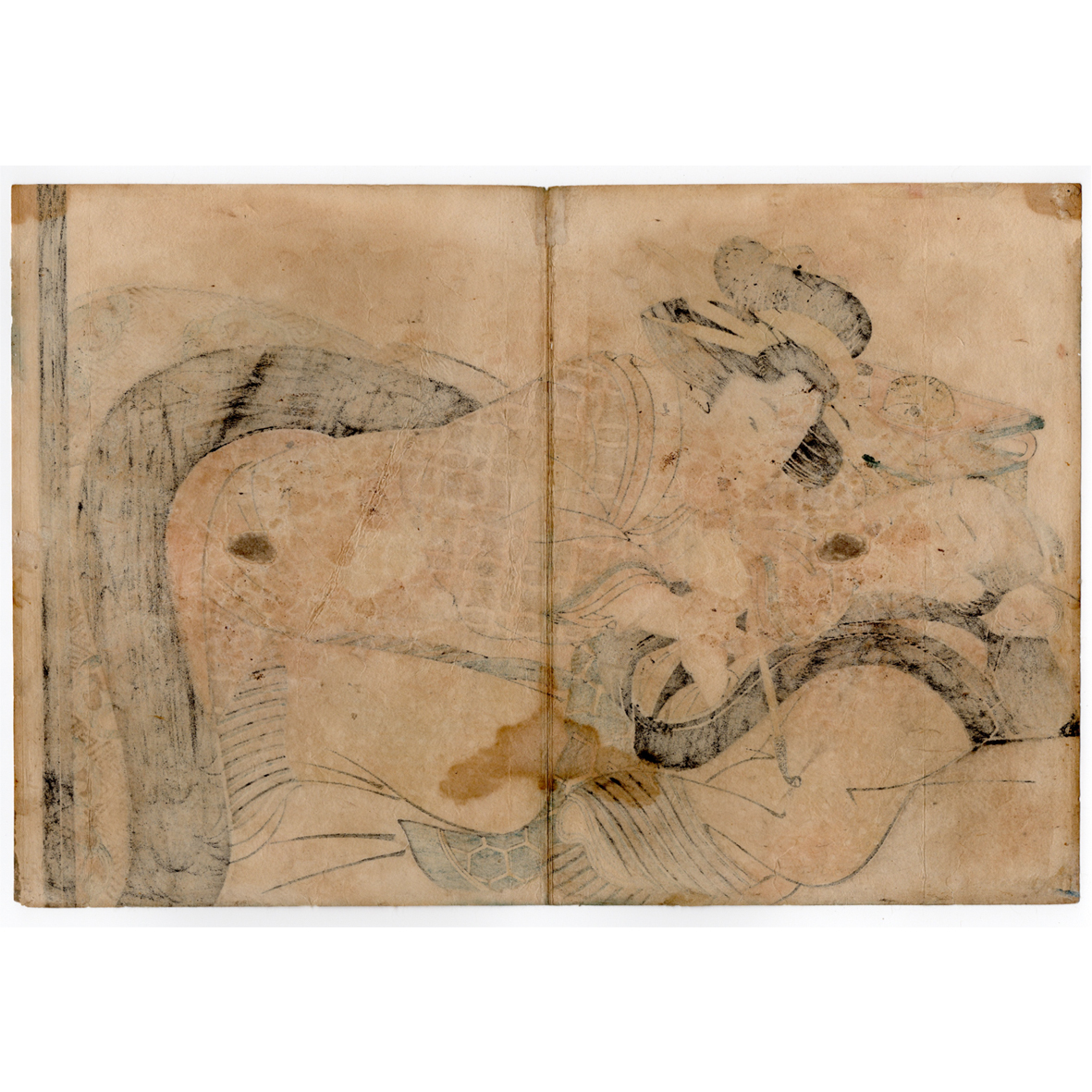 浮世絵 春画】英山「あぶな絵」木版画 江戸時代 当時摺 錦絵 枕 浮世絵 春画】英山「あぶな絵」木版画 江戸時代 当時摺 錦絵 枕