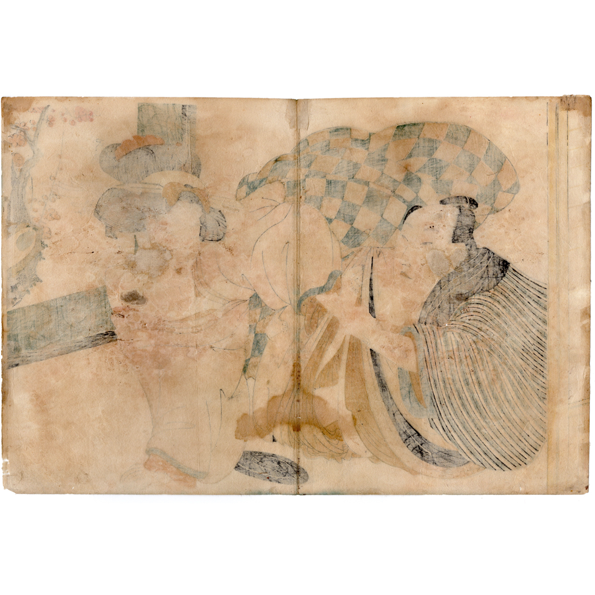 浮世絵 春画】英山「あぶな絵」木版画 江戸時代 当時摺 錦絵 枕 浮世絵 春画】英山「あぶな絵」木版画 江戸時代 当時摺 錦絵 枕