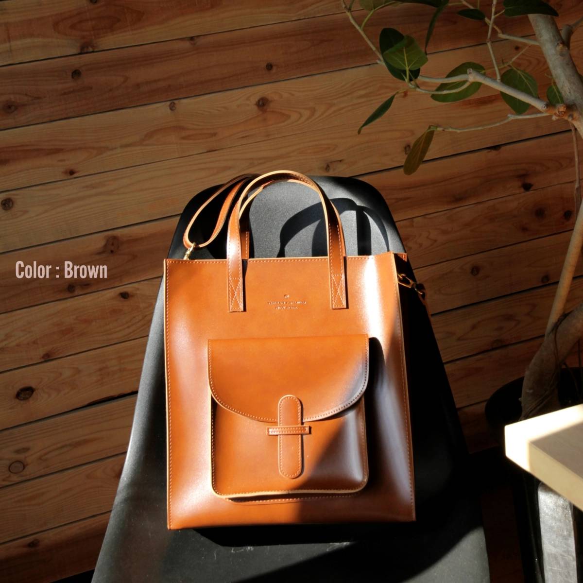 [ new goods ] popular commodity leather shoulder bag A4 square shoulder .. handbag 2way [BROWN]kospa eminent imitation leather easy to use simple join ...
