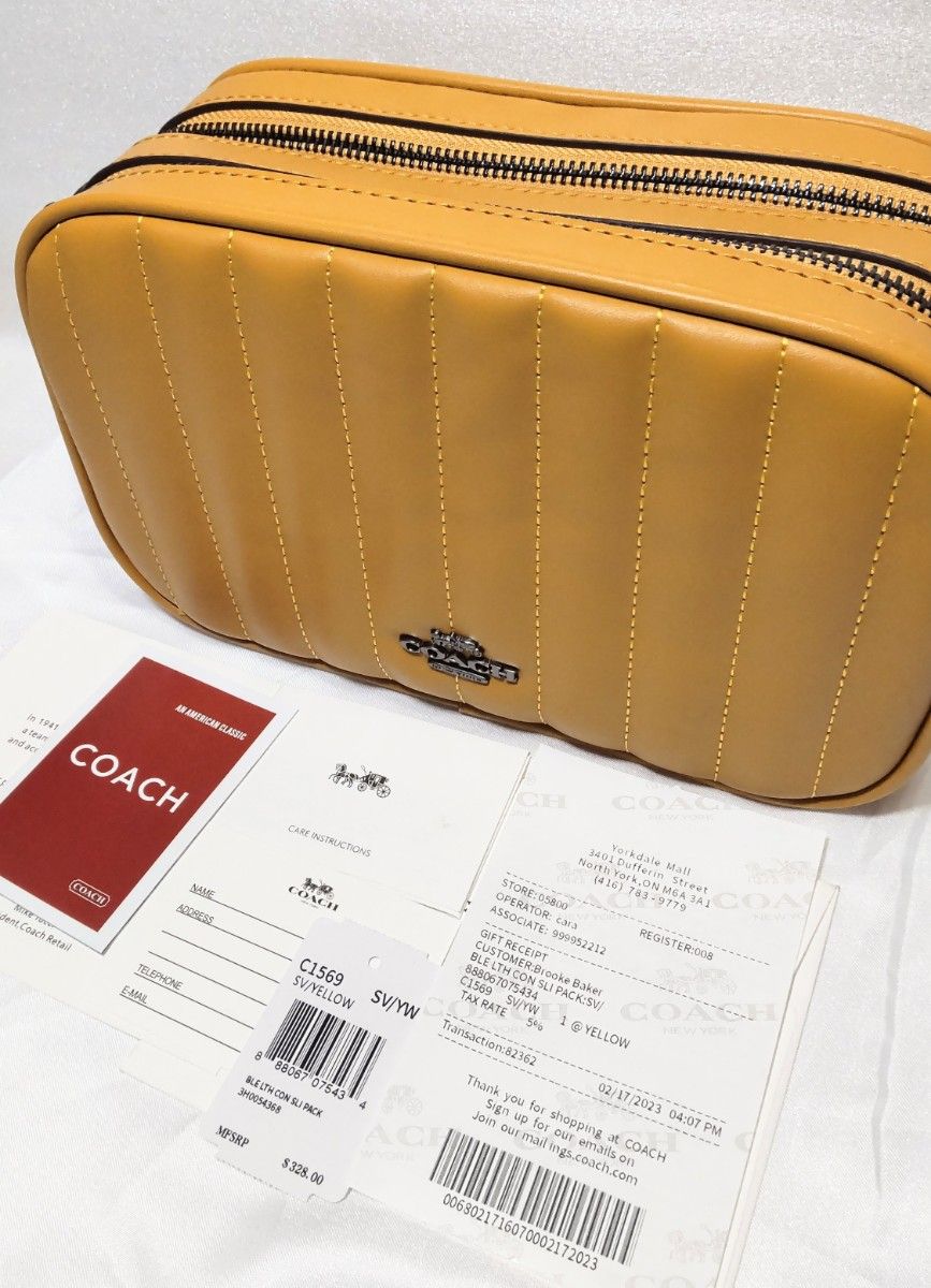 COACH 新品未使用 キルティングチェーン ダブルファスナー コーチ