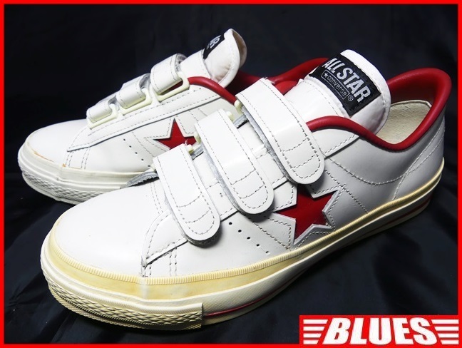 即決★CONVERSE★25cm 美品 ベルクロ ワンスター 日本製 コンバース メンズ 6.5 レザースニーカー ホワイト 本革 オールスター 本皮 廃盤_画像1