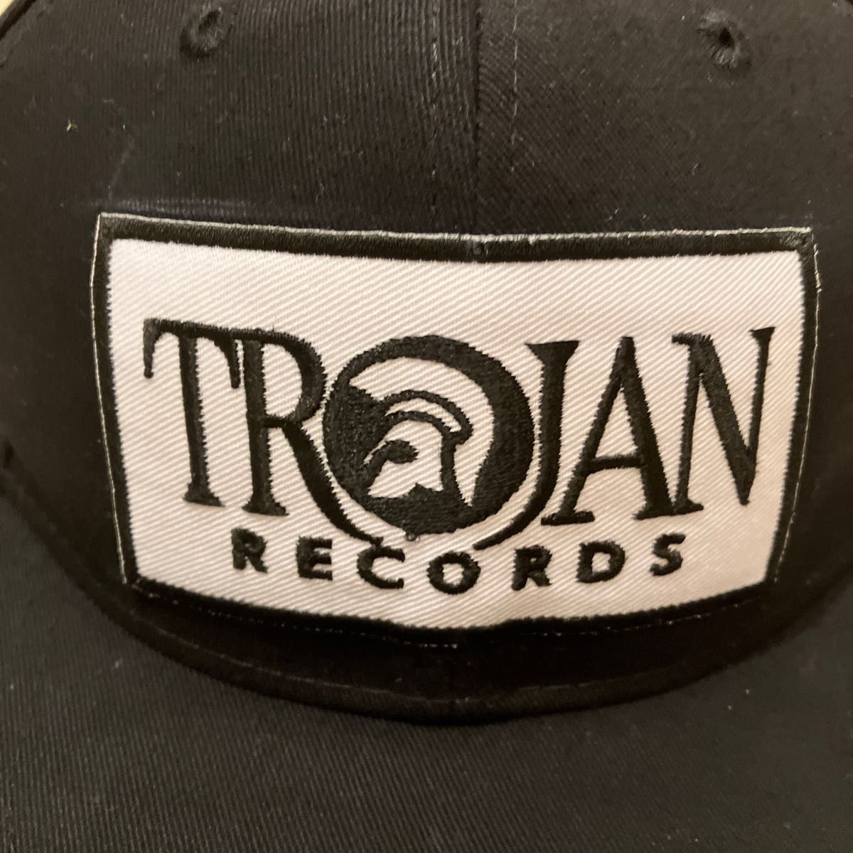 trojan records patch cap black