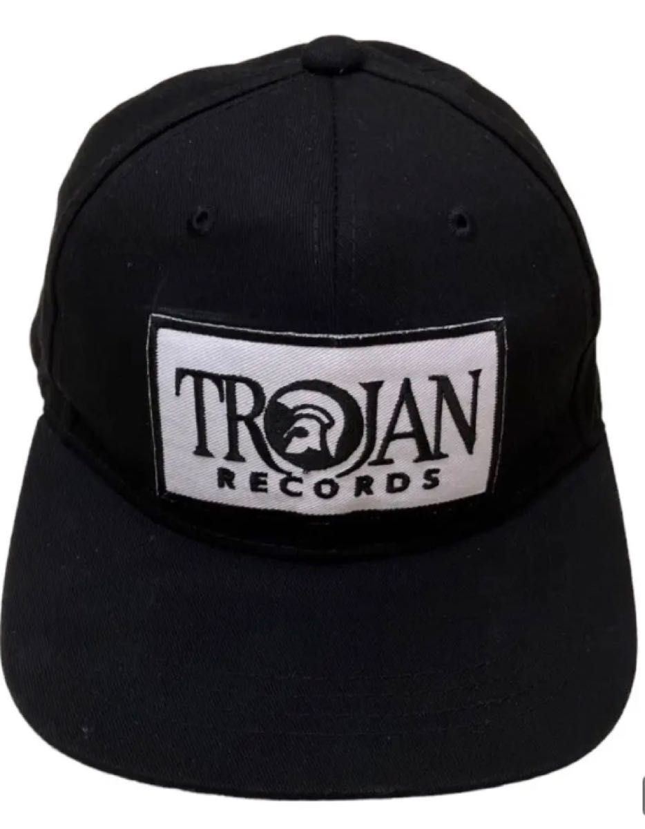 trojan records patch cap black