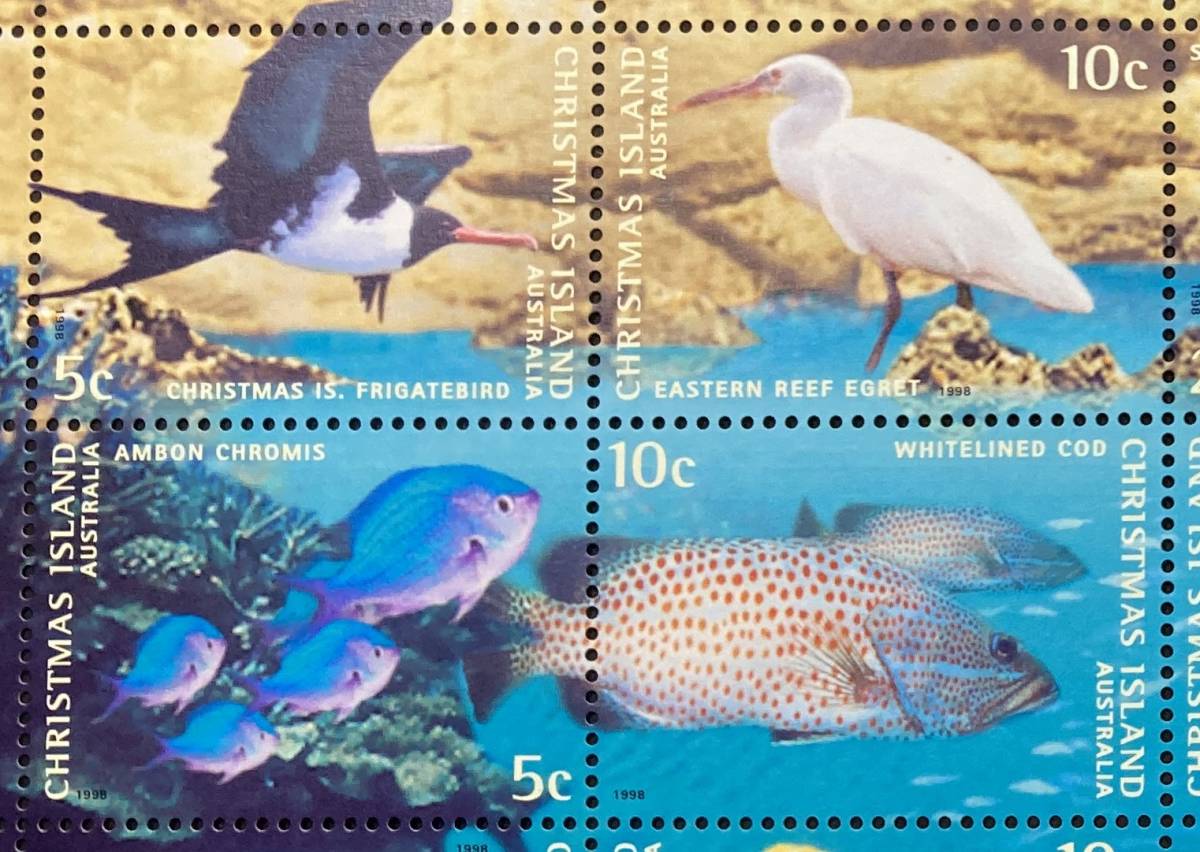  Christmas island 1998 year issue toli fish turtle umi cow stamp unused NH