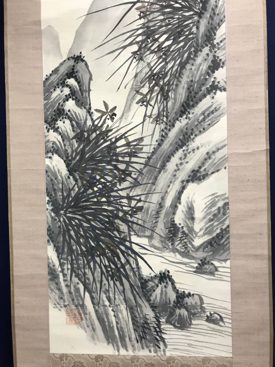【真作】森琴石/空山清香画賛/蘭図/ラン図/山水図/掛軸/名家伝来/AC-764 Yahoo!オークション - 真作/森琴石/空山清香画賛/蘭図/ラン図