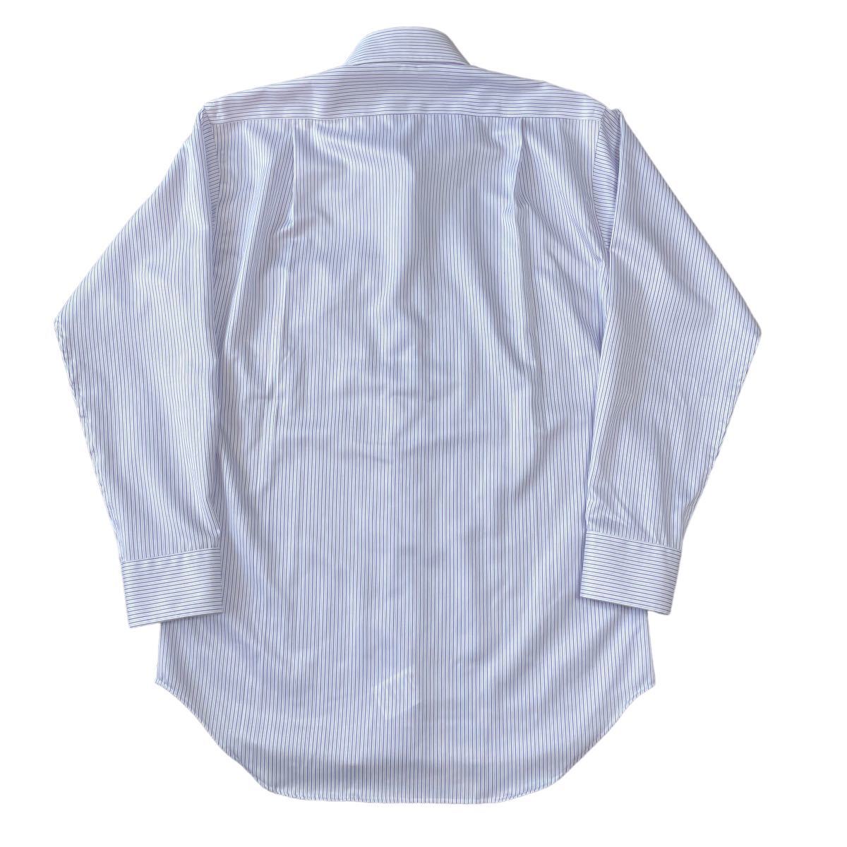BD長袖シャツ ストライプ パープル系 ブルー系 サイズ39-78 トップス Yシャツ ビジネスシャツ スーツ ボタンダウン メンズ