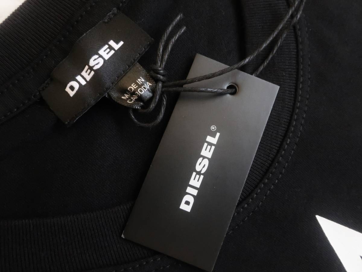 新品★ディーゼル DIESEL★ブラック Tシャツ★ホワイト ロゴプリント★ポジティブ メッセージ 黒 白 XL★956_画像5