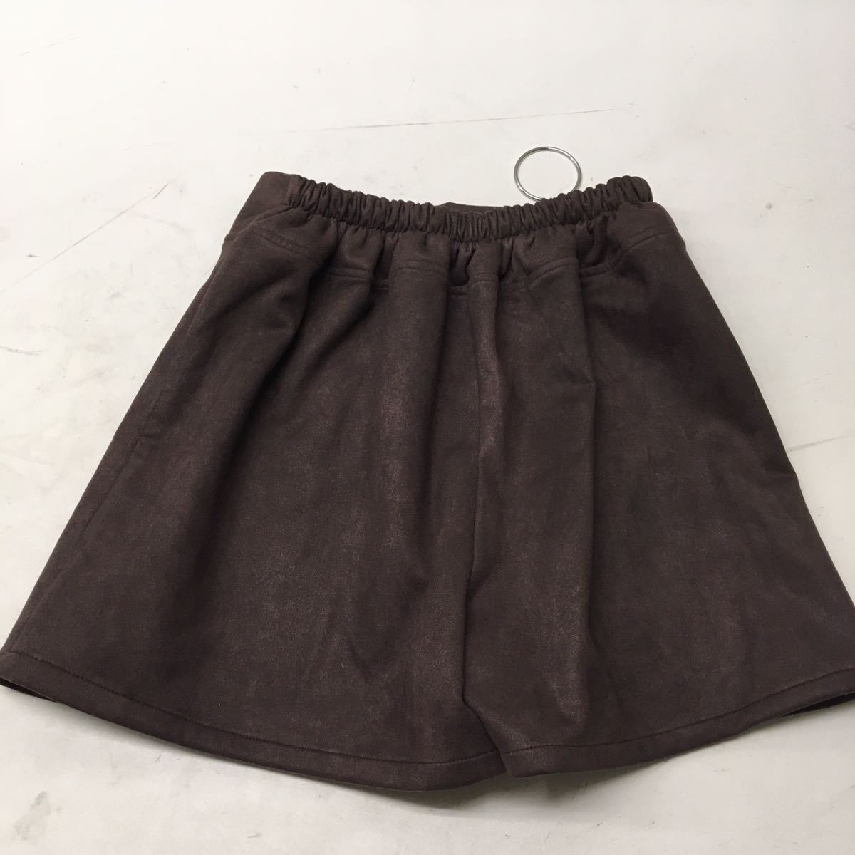  free shipping *CECIL McBEE Cecil McBee * suede style culotte pants skirt middle short pants *M size * Brown #50731sj66