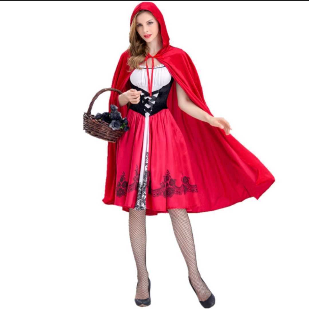 L クリスマス 赤ずきん レディース コスプレ 衣装 仮装 女装 フルセット コスプレ衣装 セクシー ワンピース 赤