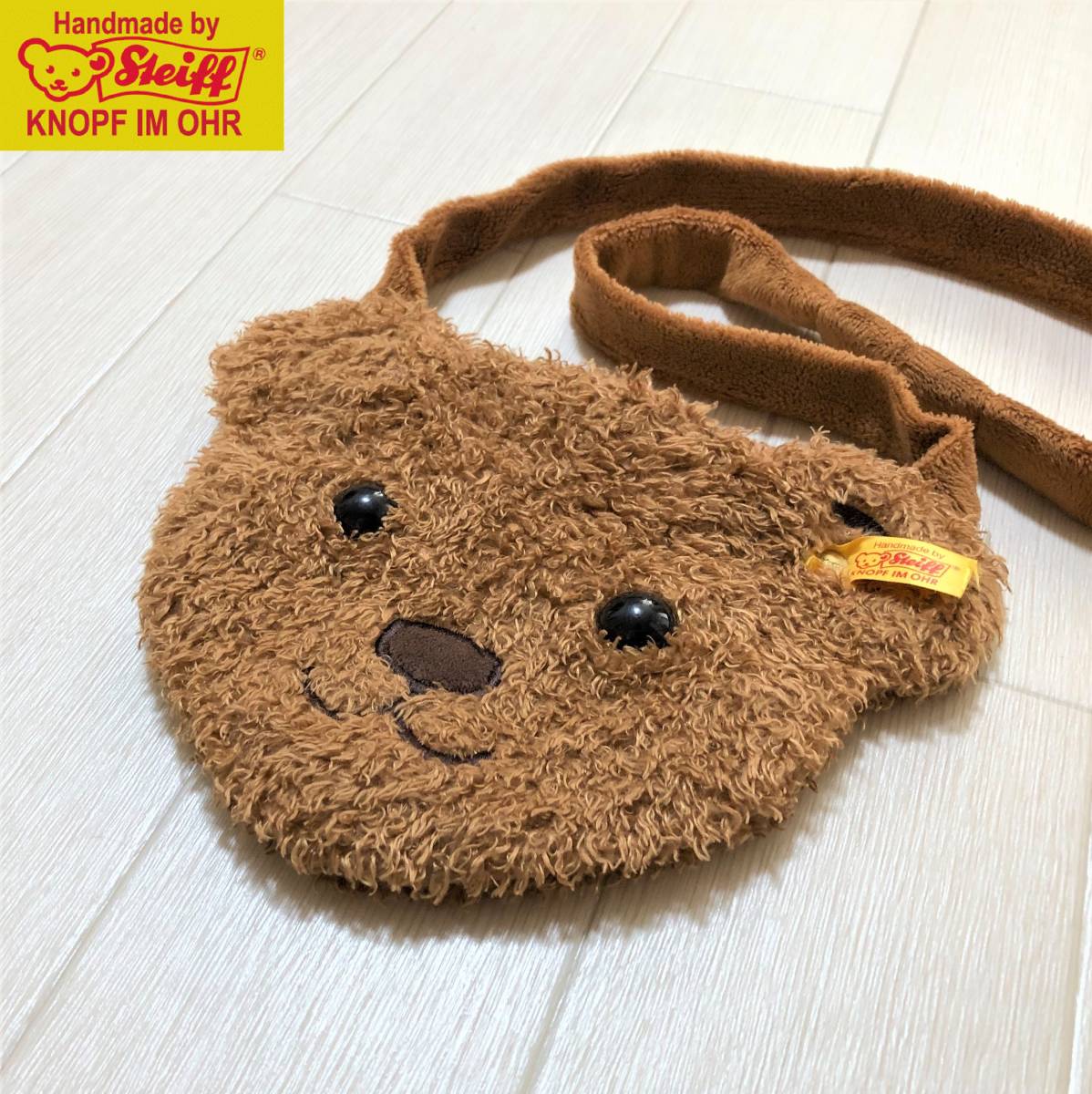 Steiff シュタイフ Teddy Bag テディベア バッグ ショルダーバッグ ポシェット 肩掛カバン BROWN ブラウン_画像4