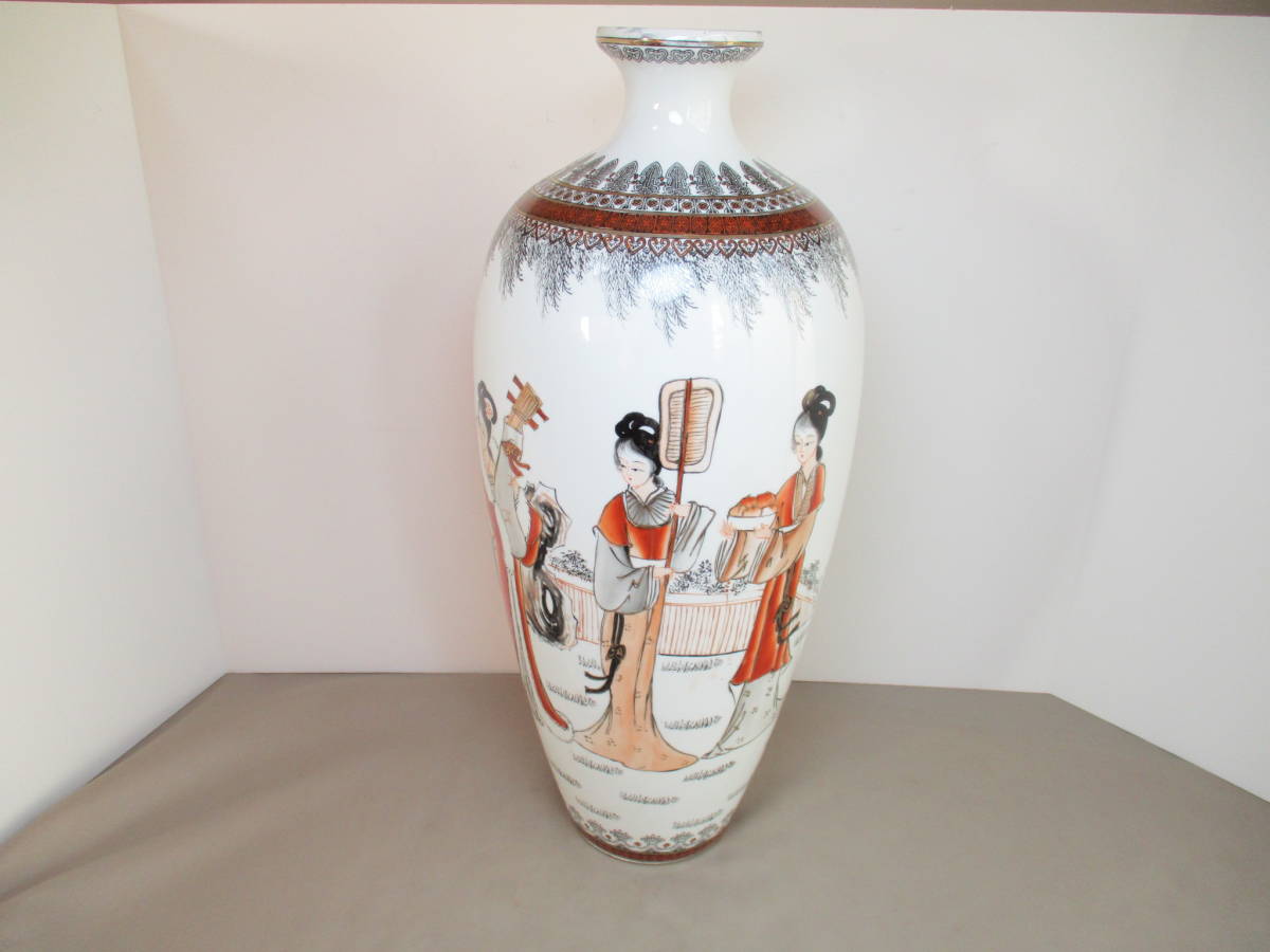 z375*中国陶磁器* 景徳鎮 「美人如玉」 花瓶(大)1点 /44 z375*中国陶磁器* 景徳鎮 「美人如玉」 花瓶(大)1点 /44