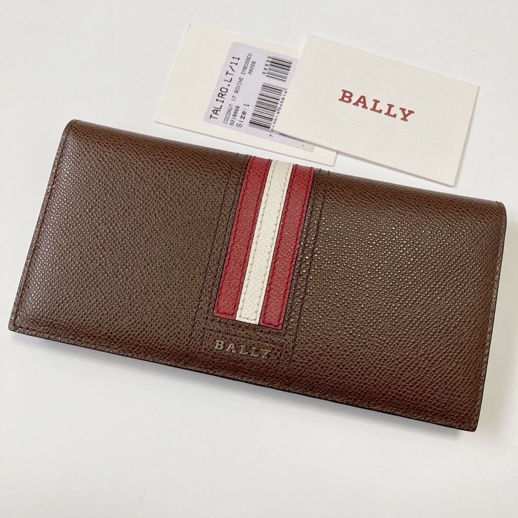 ★ほぼ未使用BALLY バリー メンズ 二つ折り 長財布 ブラウン ストライプ TALIRO.LT 【鑑定済み 本物保証】_画像1