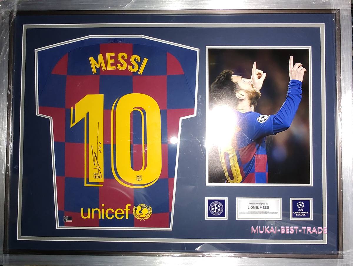 Lionel Messi（リオネル・メッシ）　サイン　バルセロナ 2019/20 ユニフォーム UCL OFFICIAL 【証明書あり】_画像1