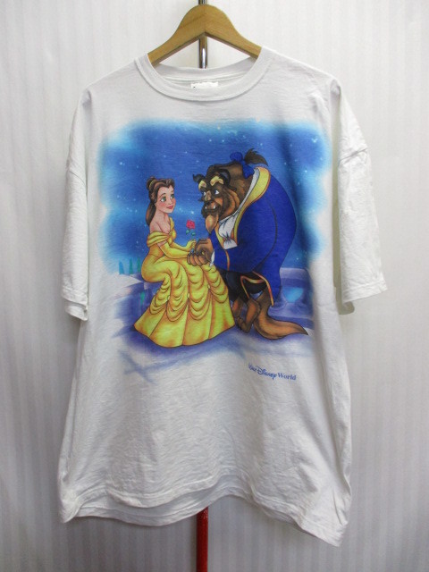 USA製 美女と野獣 90sヴィンテージ Tシャツ メンズL 白Tシャツ 