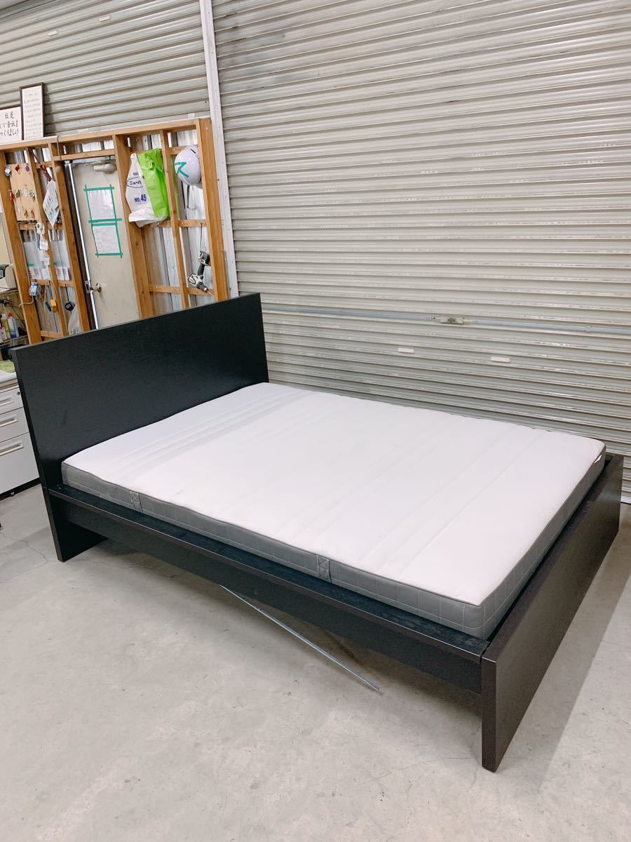 中古 イケア IKEA ダブルベット フレーム SKORVA LUROY すのこベッド