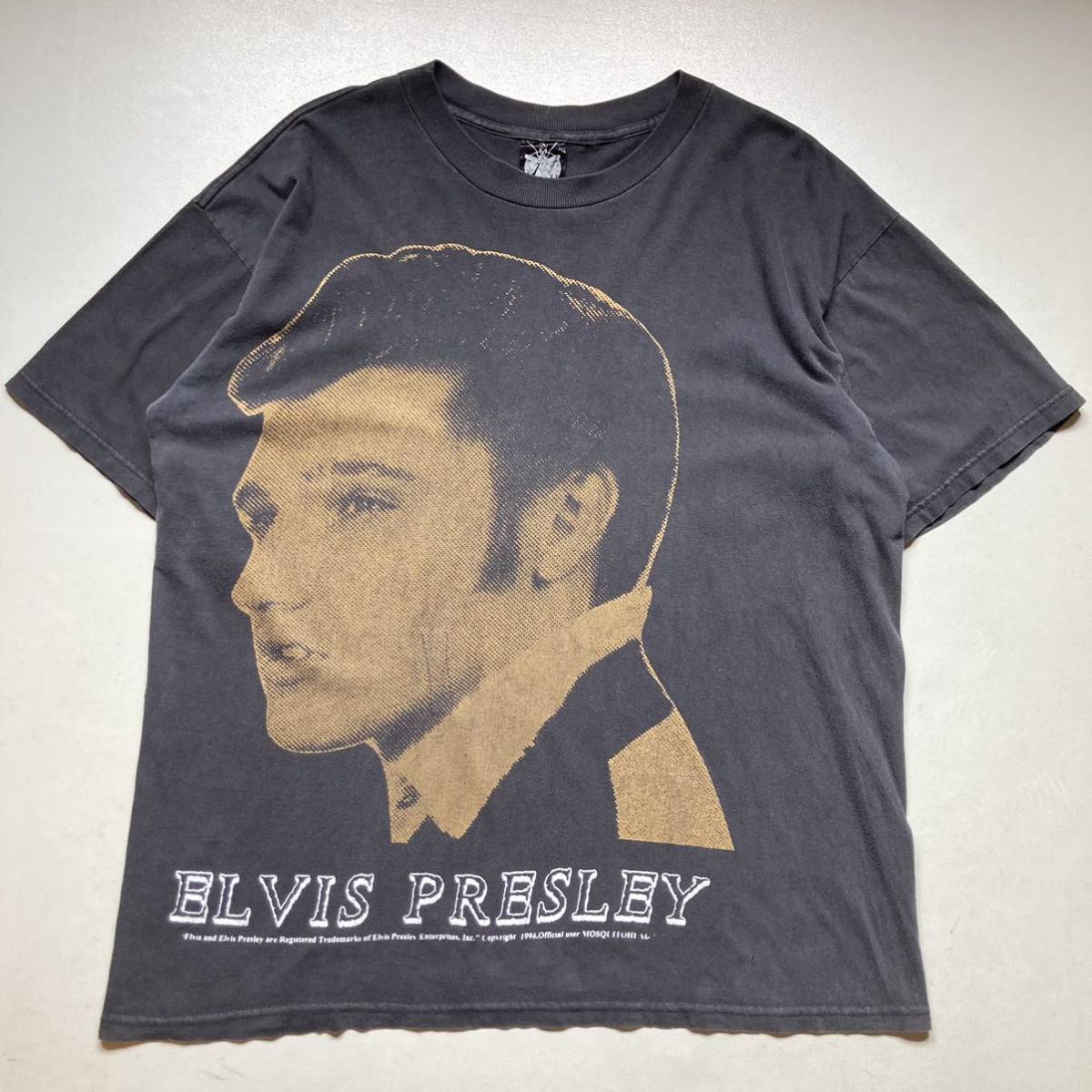 90s ELVIS PRESLEY print T-shirt 「MOSQUITOHEAD 」エルビスプレスリー　Tシャツ USA製 モスキートヘッドBLACK vintage Tee_画像1