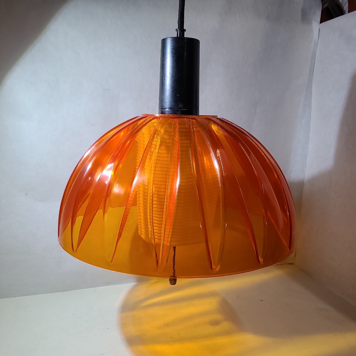 レトロポップ 電傘 オレンジ 照明器具 昭和-