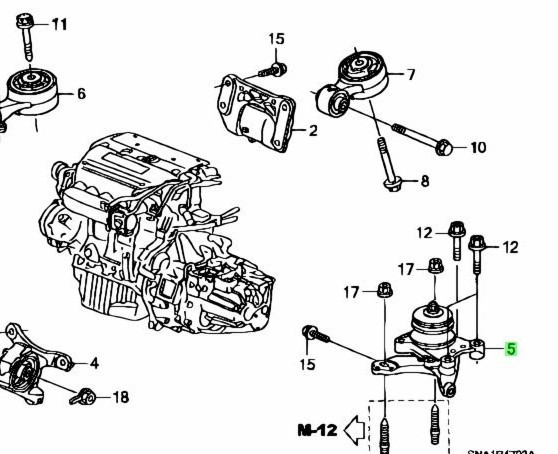 新品・未使用・純正品 ホンダ シビック FD2 タイプR トランスミッション マウンティングラバー_画像2