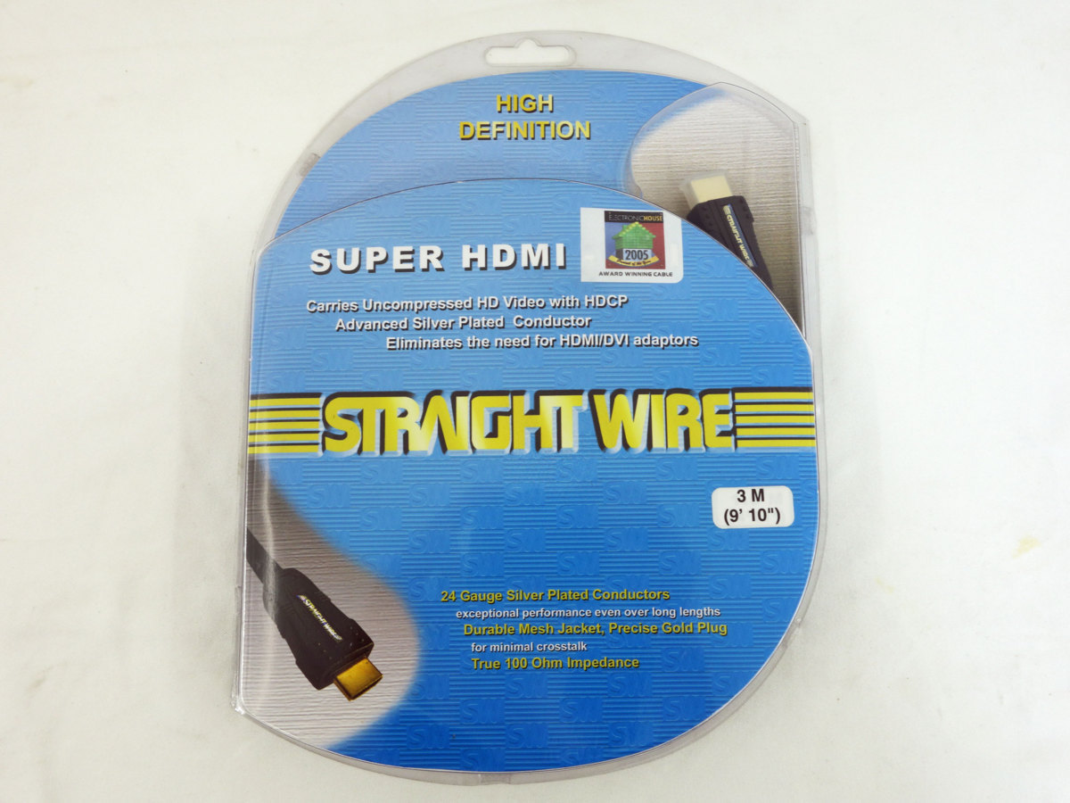 未使用/送料無料 ◆ SDMI030 ストレートワイヤー HDMI ケーブル 3m太さ約10mm ◆ 在庫6 オーディオ HDMI 1.3 24AWG