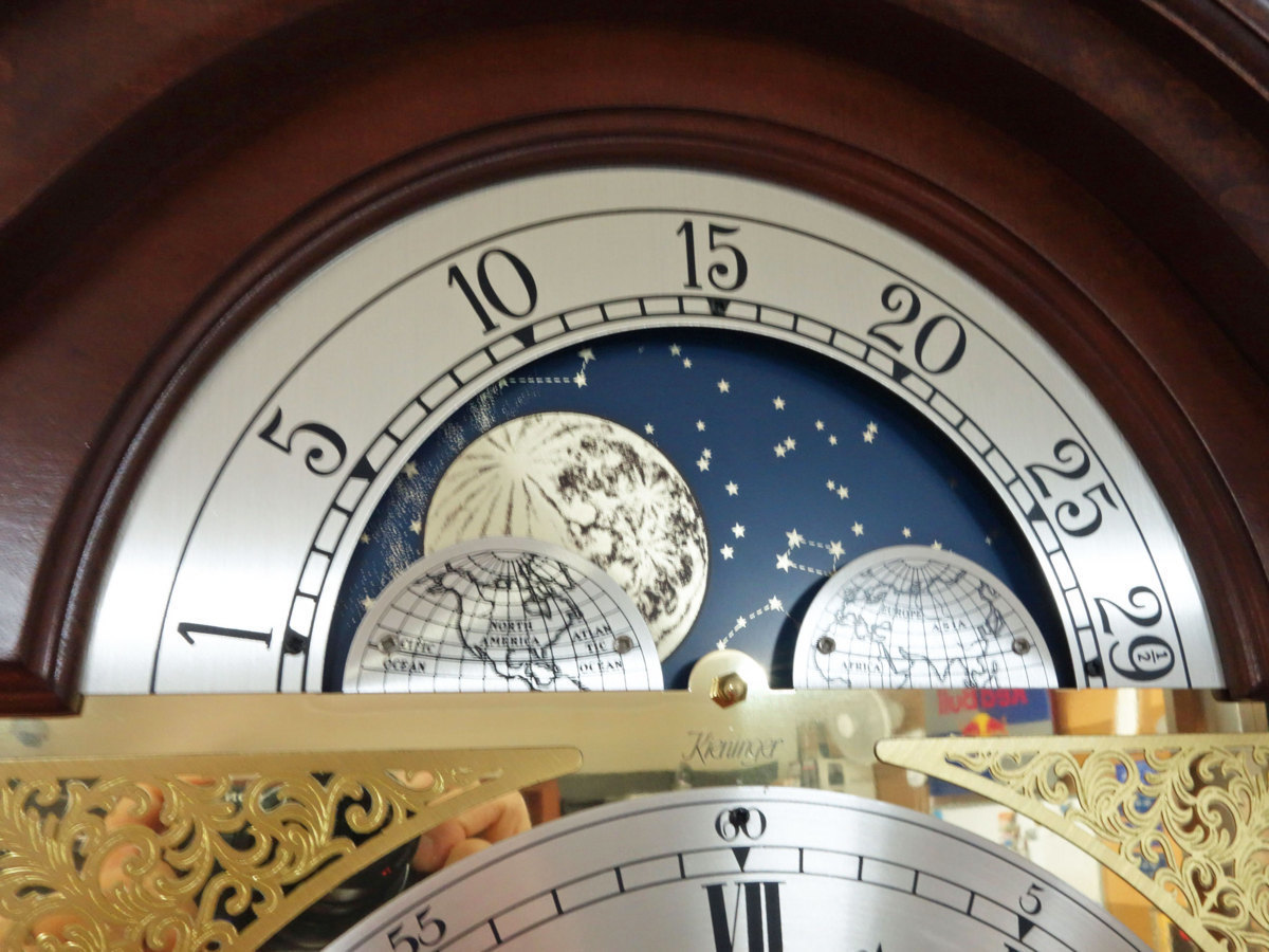 Kieninger 柱時計 高さ208cm ◆ ホールクロック 振り込時計 ◆ ゼンマイ式 ボンボン時計 ナイトオフ ドイツ キニンガー