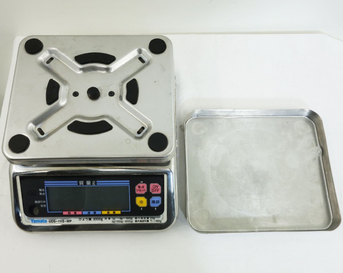 送料無料 防水型デジタル 上皿はかり ◆ UDS-1VII-WP 2015年製 ◆ ひょう量3kg IP68準拠 完全防水型 デジタルスケール 大和製衡の画像6