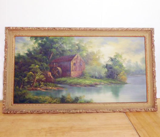  picture oil painting * landscape painting water car lake. ...BLE 40 number * width 1315× depth 70× height 740mm