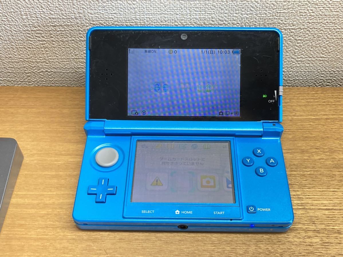 美品 動作確認済み ニンテンドー3DS 本体 ライト ブルー CTR-001 AC