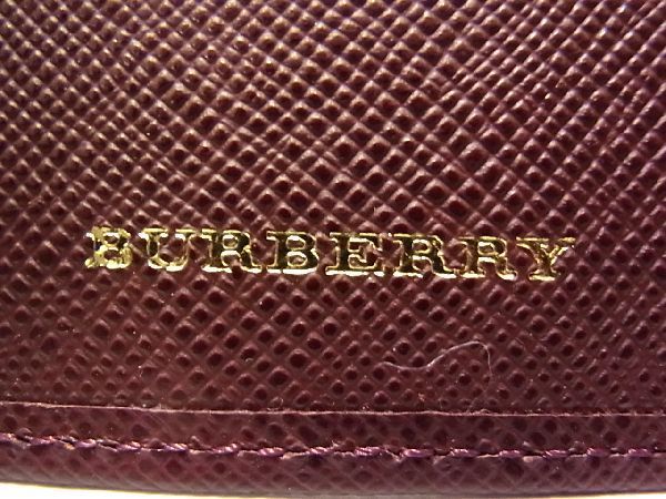 ■新品■未使用■ BURBERRY バーバリー 4連 キーケース 鍵入れ 札入れ レディース メンズ ボルドー系 AN5258_画像4