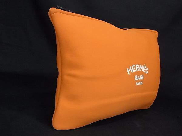 ■新品同様■ HERMES エルメス トゥルースフラットGM ネオバン ポリアミド ポーチ マルチケース 小物入れ オレンジ系 AN2313_画像2