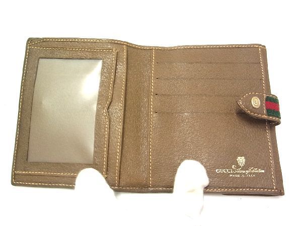 1円 美品 GUCCI グッチ 904・03・111 オールドグッチ ヴィンテージ GGスプリーム PVC 二つ折り 財布 ウォレット ブラウン系 AN6549 JChere雅虎拍卖代购 希少 GUCCI テニスラケットカバー シェリーライン GG キャンバス×レザー