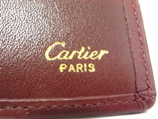 1円 □美品□ Cartier カルティエ マストライン レザー 二つ折り 財布