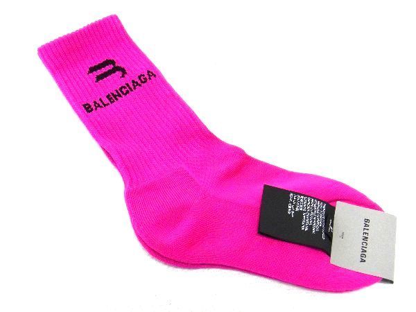 # новый товар # не использовался # BALENCIAGA Balenciaga SPORTY B TENNIS полиэстер × нейлон носки носки указанный размер M лиловый розовый серия AM9033