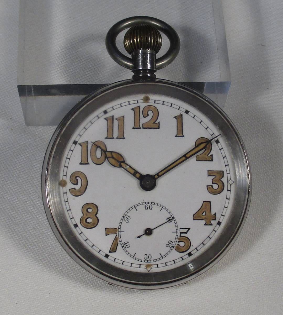 美しい 銀片蓋側 軍用 提時計 スイス 手巻き - capemfg.com