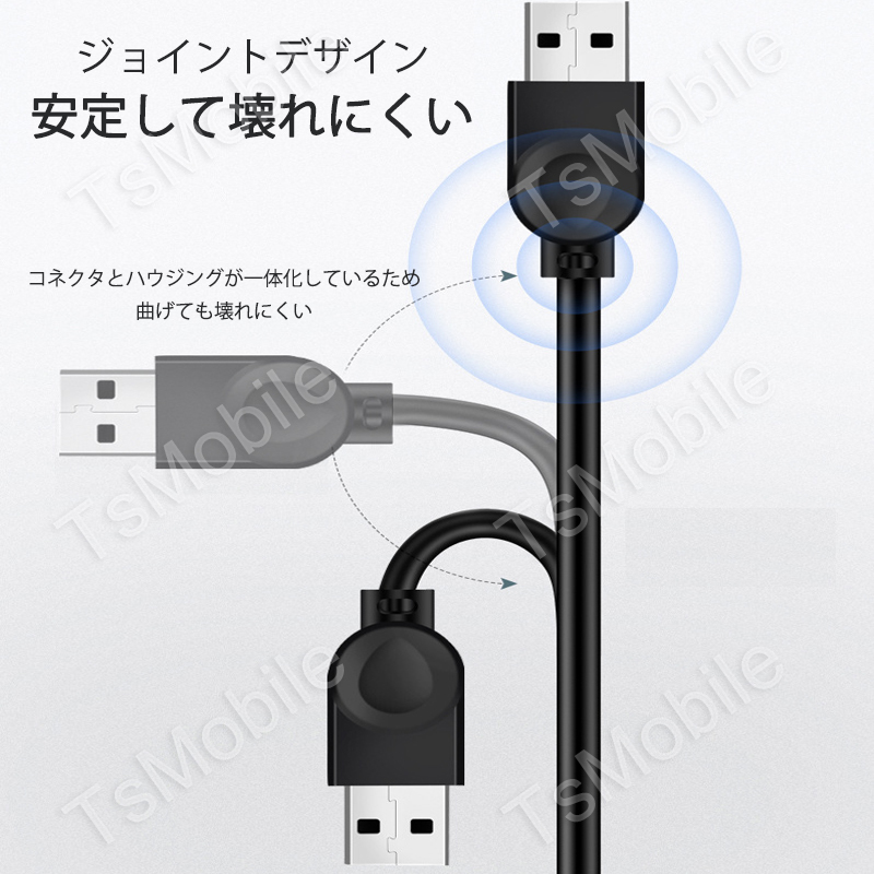 USB延長ケーブル 5m USB2.0 延長コード5メートル USBオスtoメス データ転送 パソコン テレビ USBハブ カードリーダー_画像9