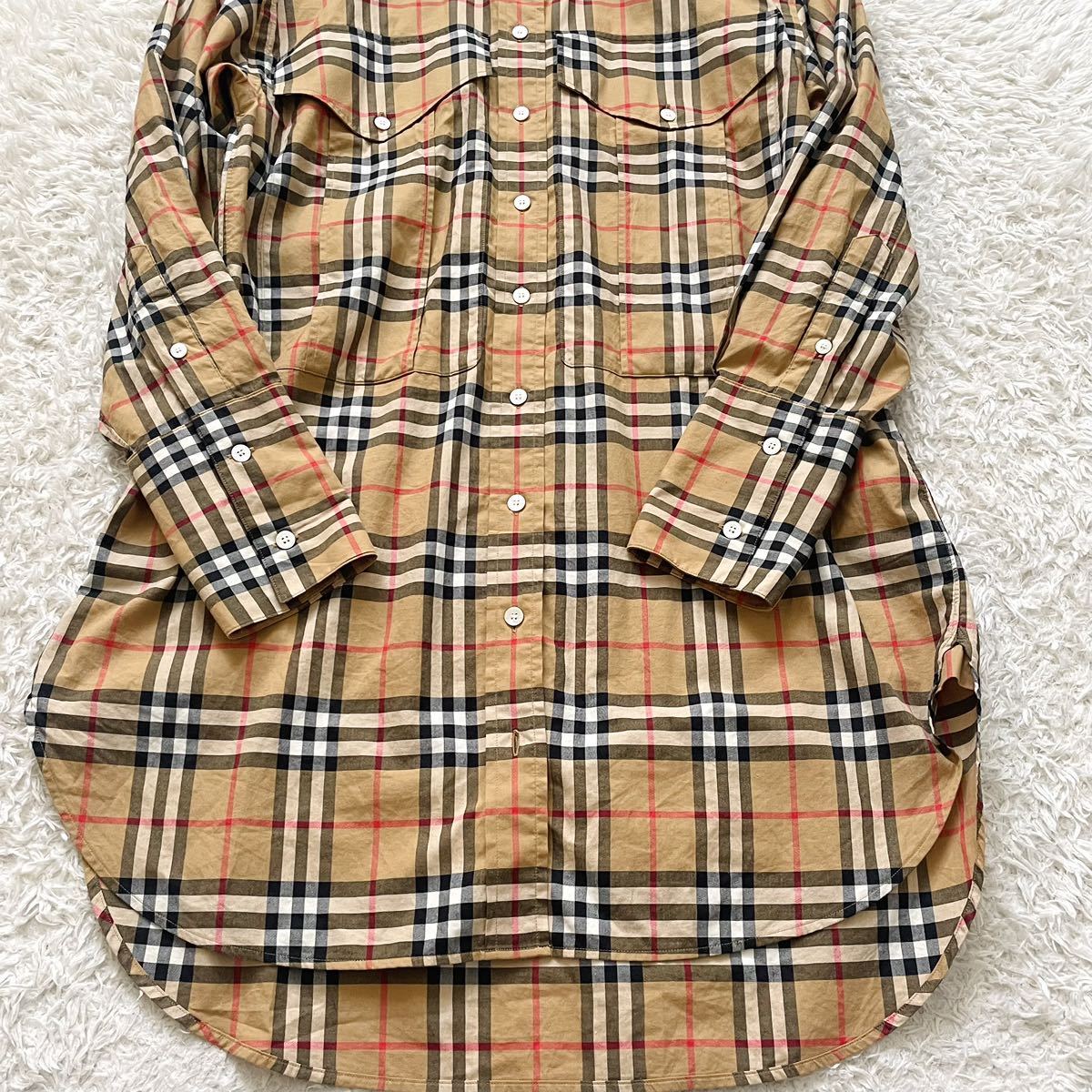 大きいサイズXL相当○バーバリー ロンドン ワンピース ロングシャツ