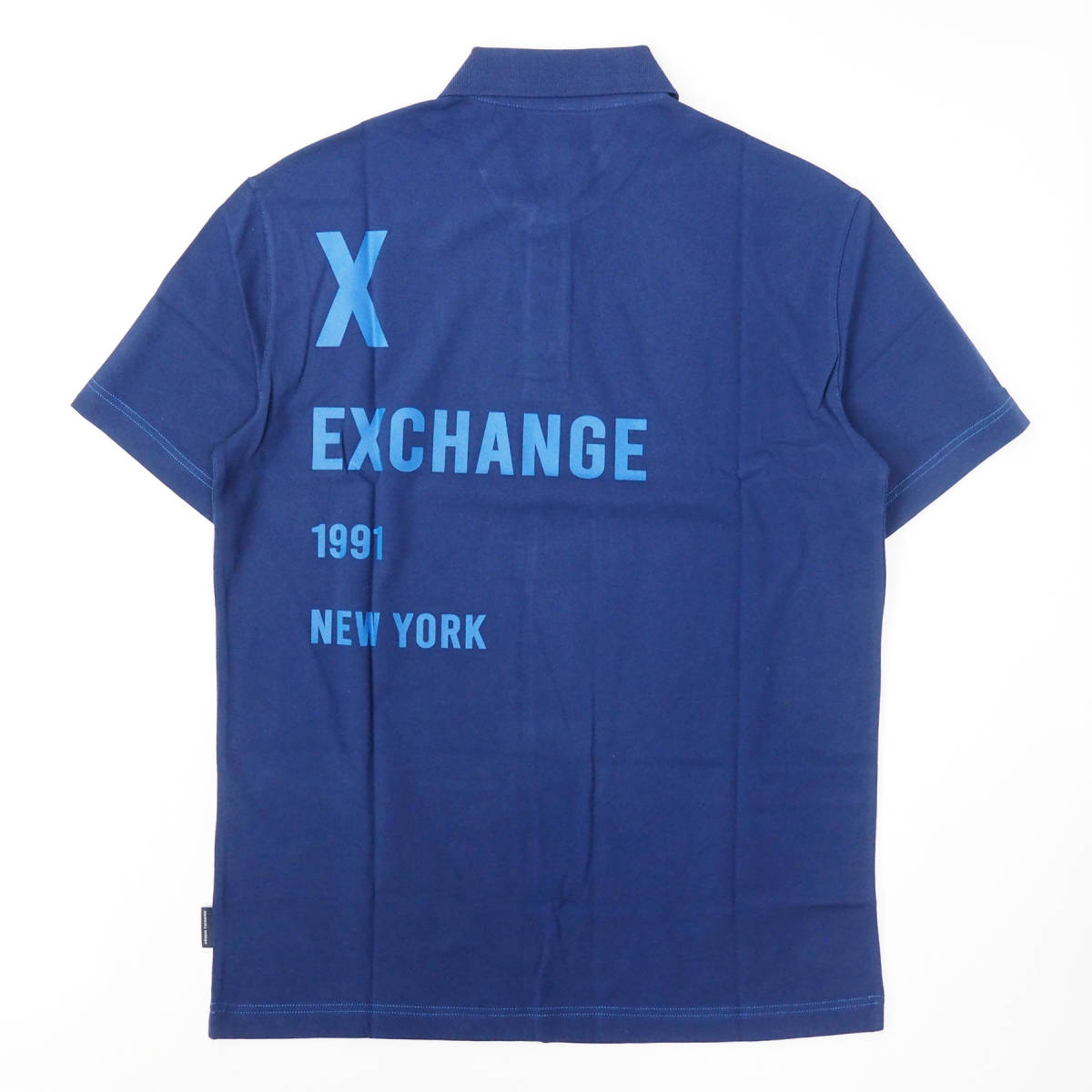 新品正規品 ARMANI EXCHANGE アルマーニ エクスチェンジ 3LZFBA ZJ8NZ ブランド ロゴ ポロシャツ ネイビー M_画像2