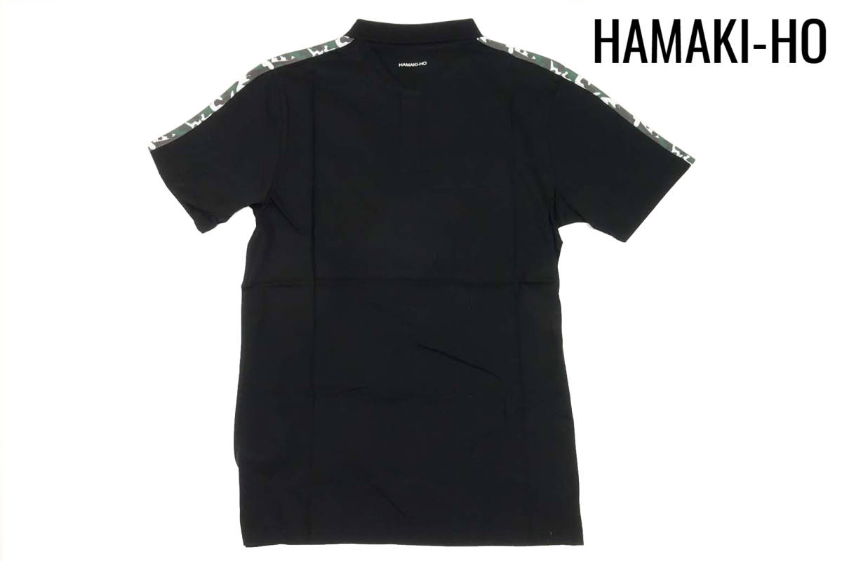 [新款22,000] HAMAKI-HO Hamakiho迷彩polo衫M L Black帶有刺繡圖案的俏皮感 原文:【新品2.2万】 HAMAKI-HO ハマキホ カモフラ柄でアクセントを加えた 遊び心を感じさせる ポロシャツ M L ブラック