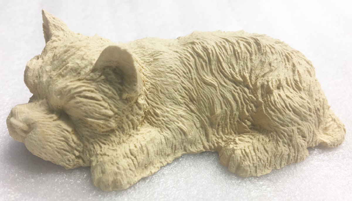  waist Highland white terrier dog ornament . material tree carving dog miniature ornament width 8cm wooden 