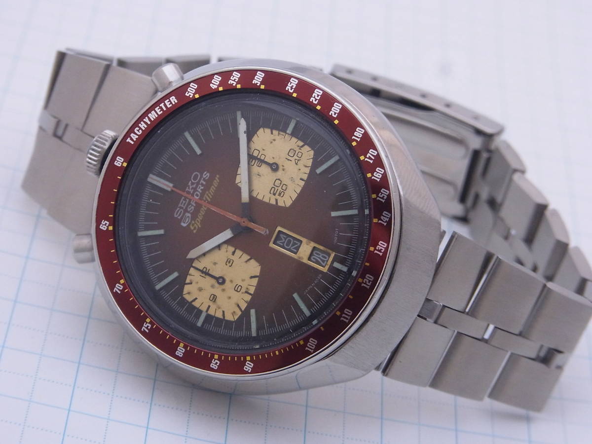 ○セイコー SEIKO 5スポーツ スピードタイマー 茶馬 Speed-Timer