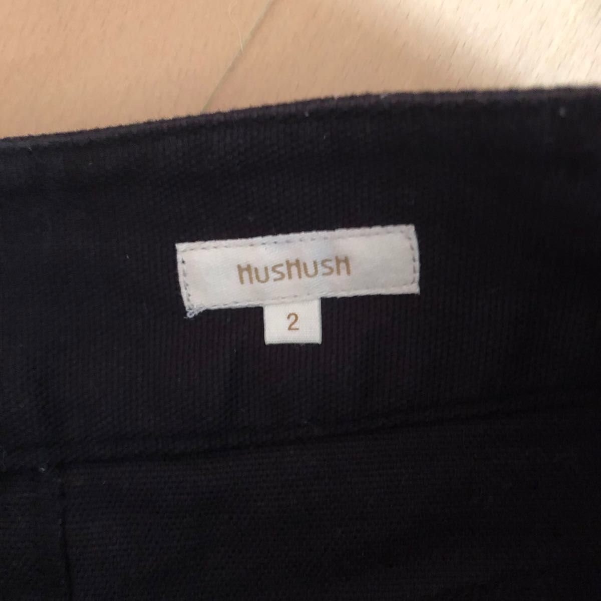 【HushusH】ミニスカート　台形スカート　コットン　綿100% 黒 ブラック