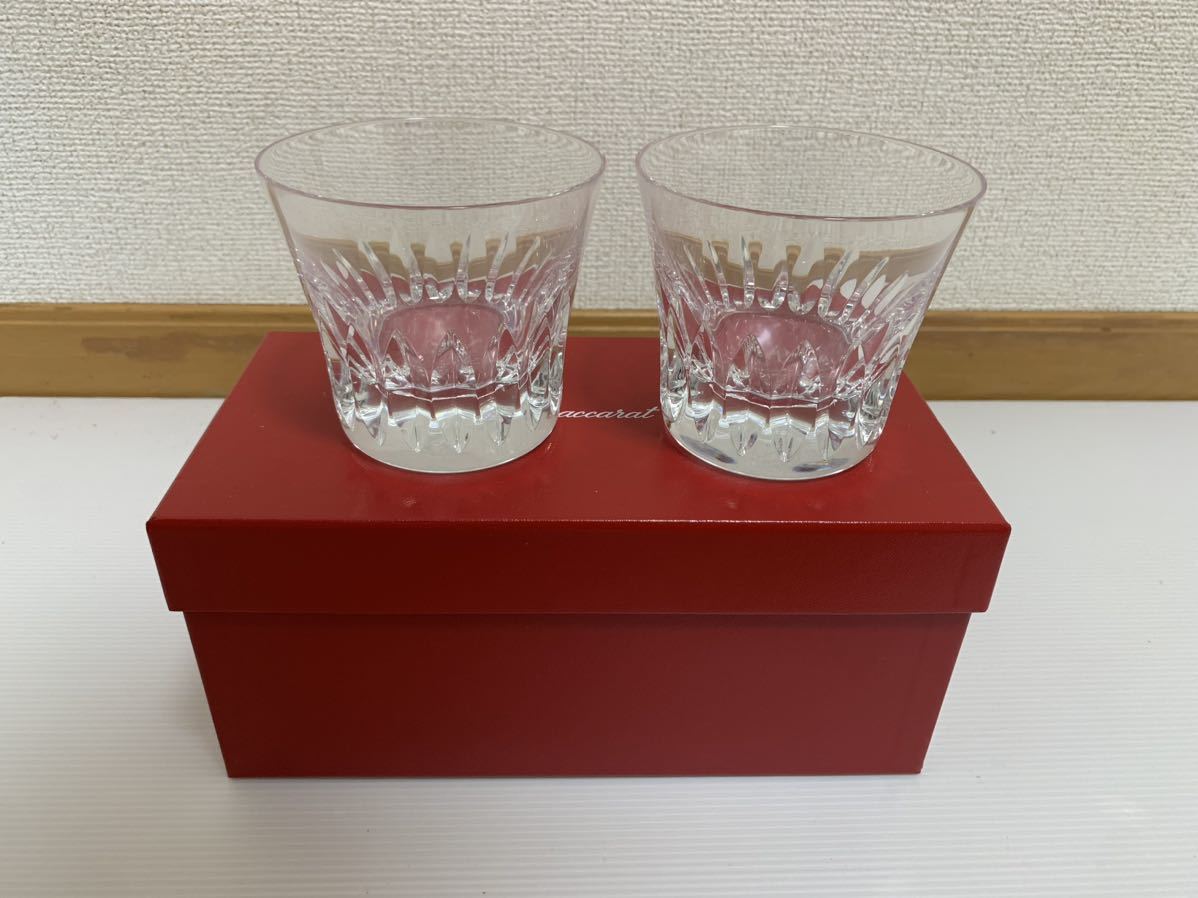 1000円スタート バカラ Baccarat ロックグラス ペアグラス 箱付き _画像1