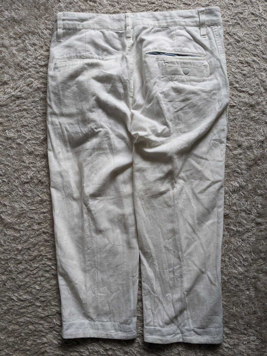  world THE SHOP TK Takeo Kikuchi summer cloth 7 minute height pants white white cotton & flax . very ... size S waist 76cm about secondhand goods ** photograph still 