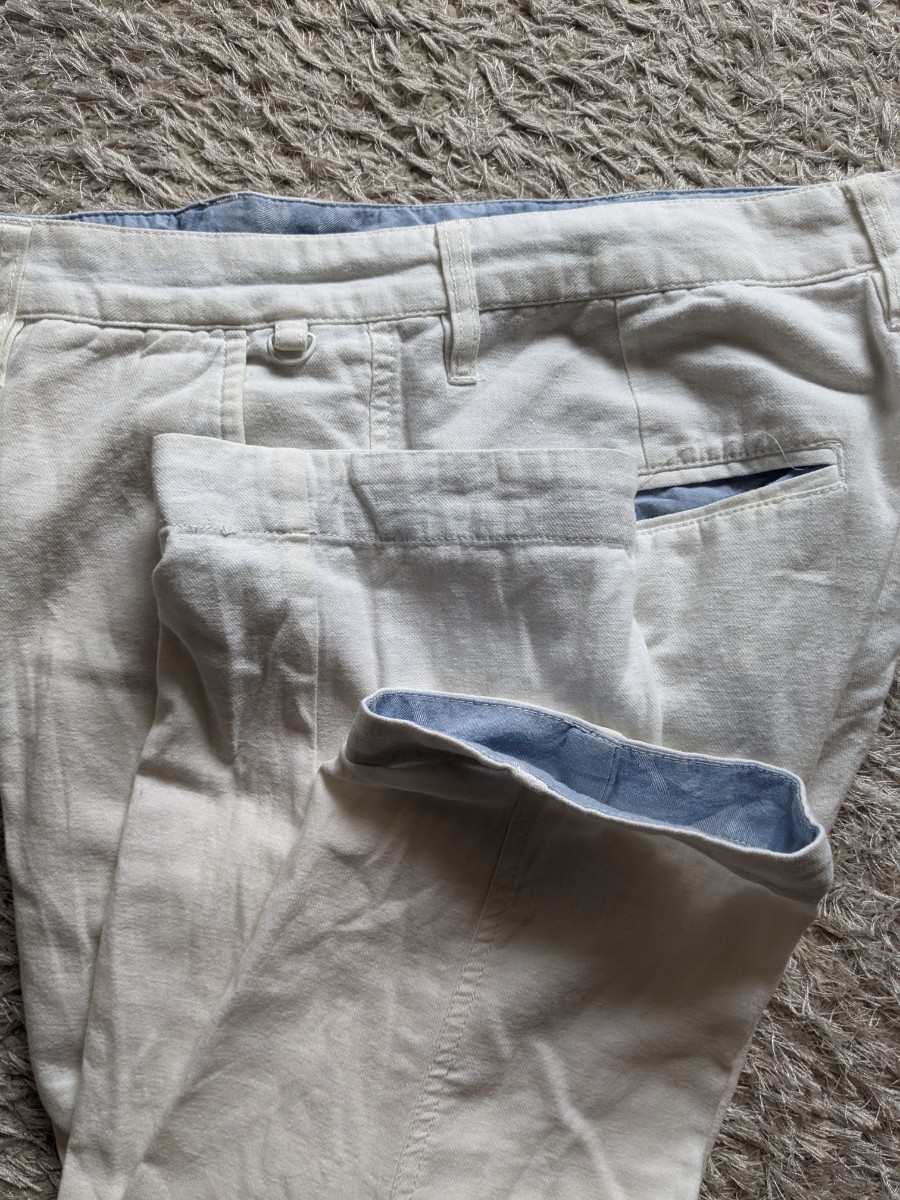  world THE SHOP TK Takeo Kikuchi summer cloth 7 minute height pants white white cotton & flax . very ... size S waist 76cm about secondhand goods ** photograph still 