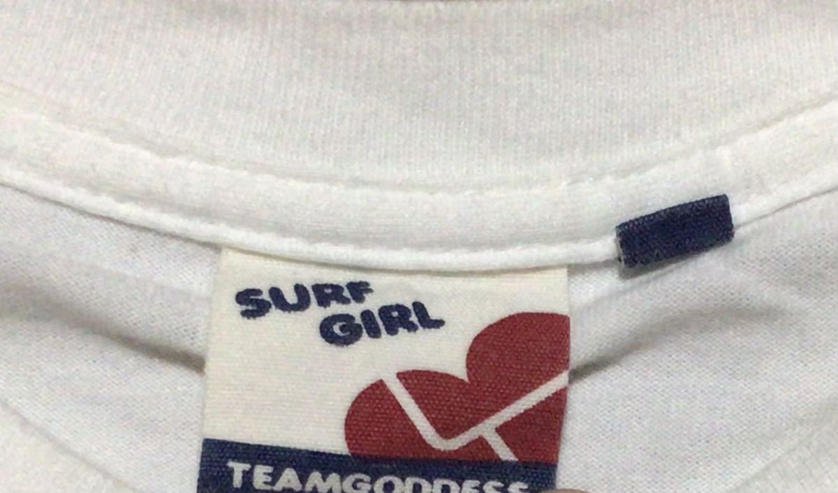 SURF GIRL サーフ系 Tシャツ Lサイズ★TEAMGODDESS 白 カリフォルニア アメカジ_画像3