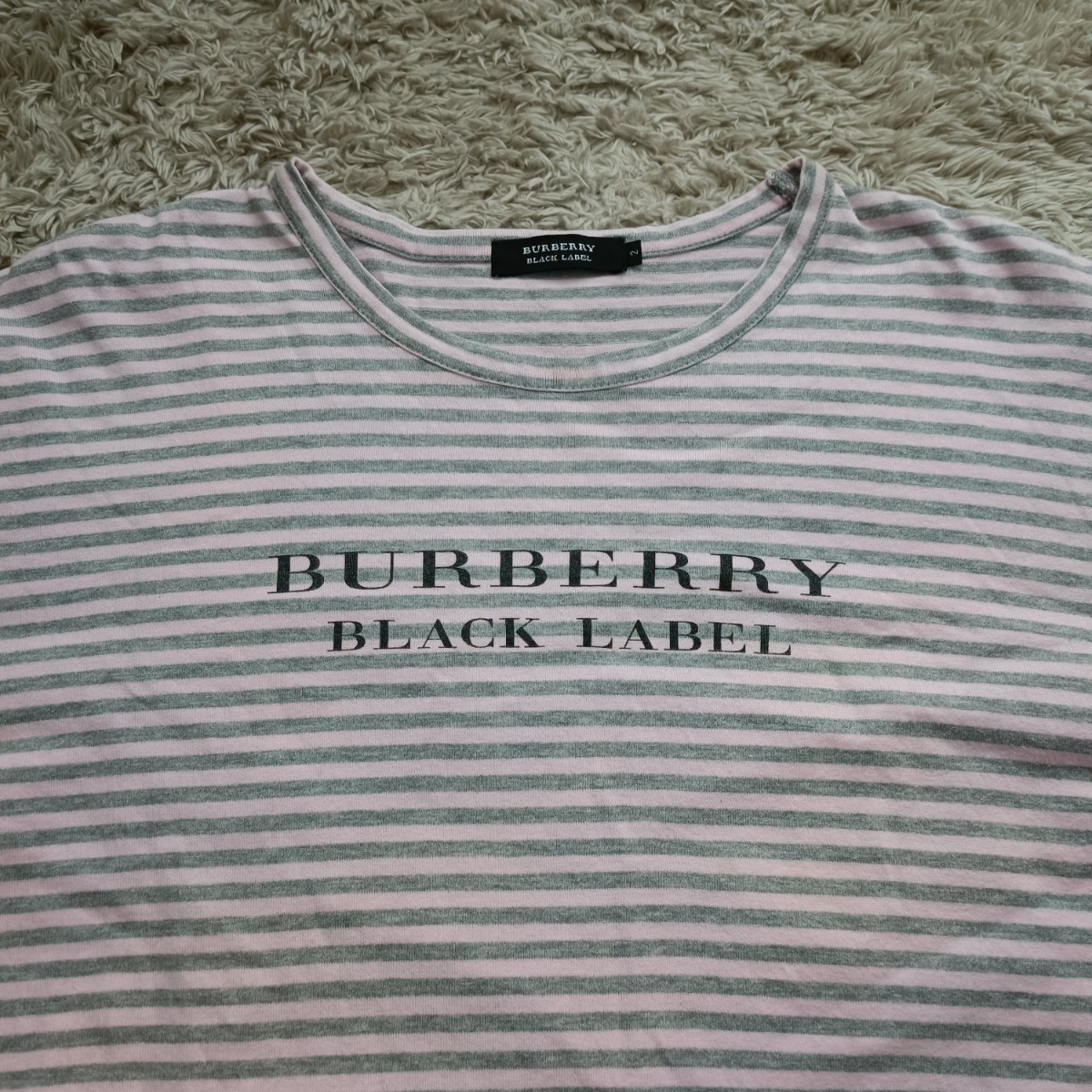 バーバリー ブラックレーベル 半袖 Tシャツ メンズ BURBERRY BLACKLABEL ボーダー_画像2