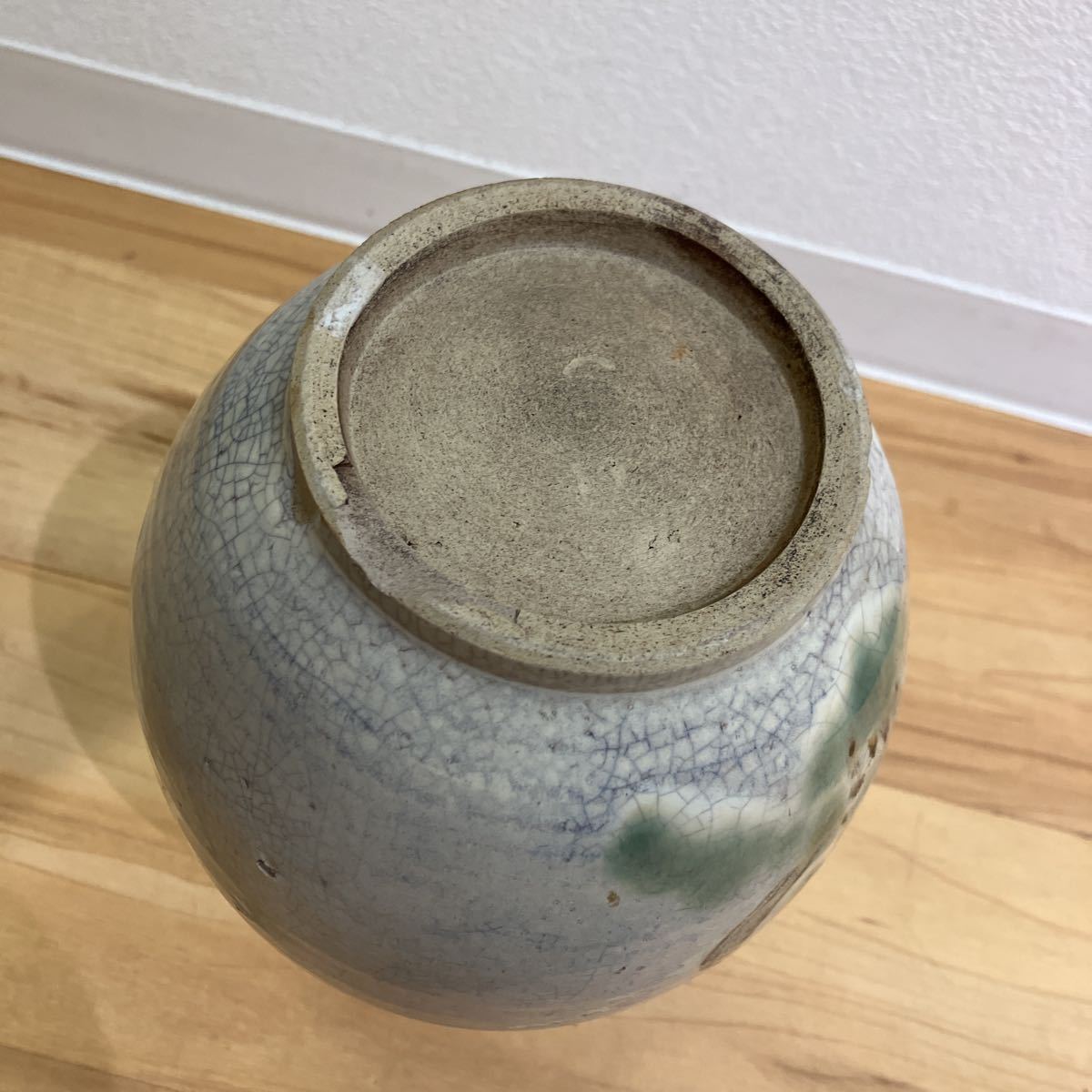 茶道部 花瓶 染付 古伊万里? 骨董家整理品 専用箱付 サイズ高さ26cm