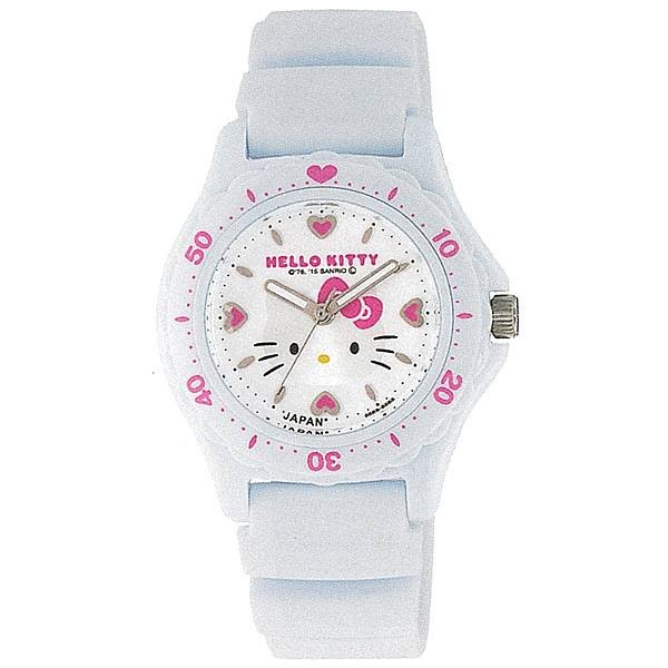  Hello Kitty goods wristwatch watch Kitty 0027N001 white polyurethane belt Sanrio character made in Japan lady's Kids 