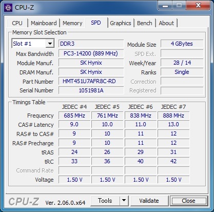 SK HYNIX (HMT451U7AFR8C-RD) PC3-14900E (DDR3-1866) 4GB Unubuffered ECC ★2枚組（計8GB）★_画像4